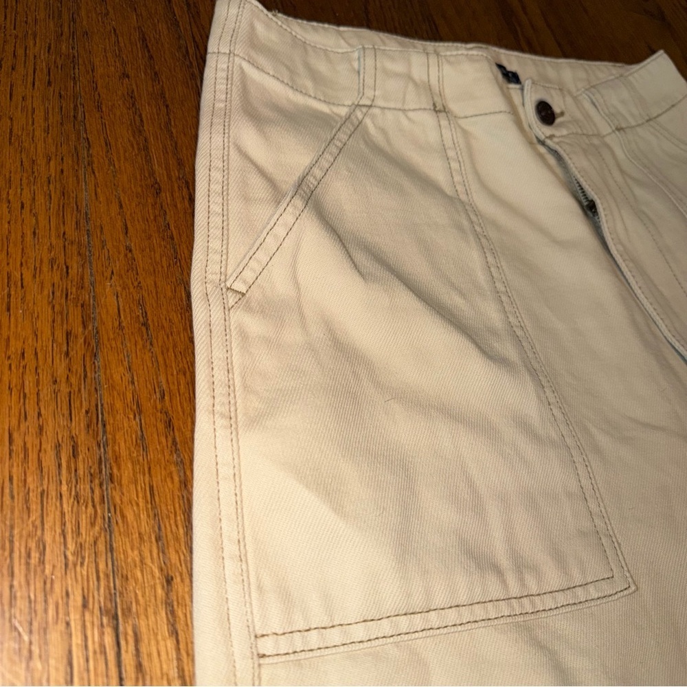 Abercrombie & Fitch Curve Love Wide Leg Cream Pants 100% Cotton Size Medium - Picture 3 of 11